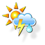 Partly cloudy, possible thunderstorms with rain