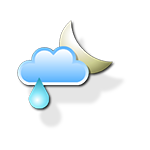 Partly cloudy and light rain