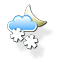 Partly cloudy and snow showers